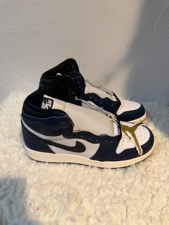 Nike High-Top Sneaker in Navy, White, and Black - Picture 4 of 10